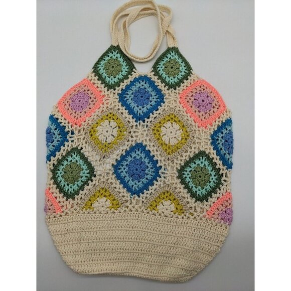 URBAN ORIGINALS Large Sunflower crochet handmade women's tote bag -MULTICOLOR - Picture 8 of 9
